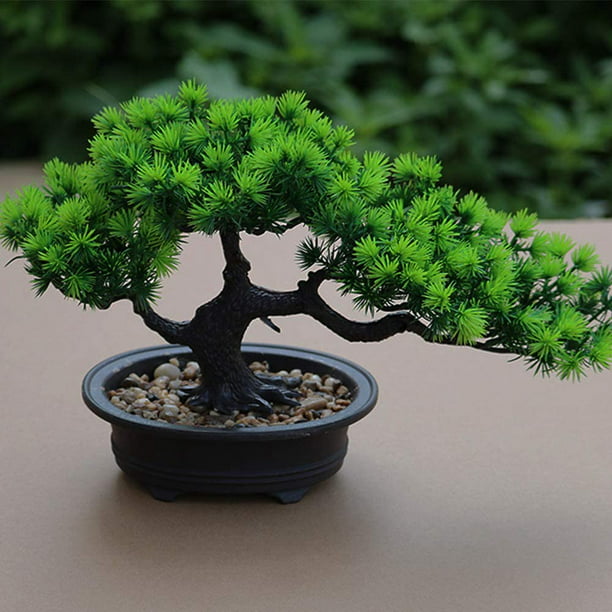 Árbol de bonsái artificial, decoración de plantas falsas, plantas  artificiales en maceta para el hogar, planta de bonsái de pino japonés,  19*34cm TUNC Sencillez