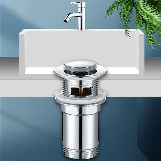 Tapón de lavabo Sistema de desagüe emergente Tapón de desagüe con tapón de  desagüe de desbordamiento universal para lavabo de cobre TUNC Sencillez