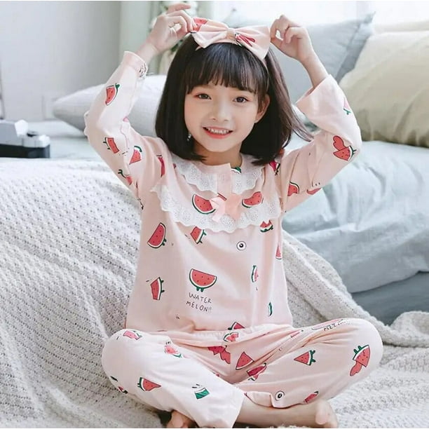 Conjuntos de pijamas de algodón para niñas, ropa de dormir para