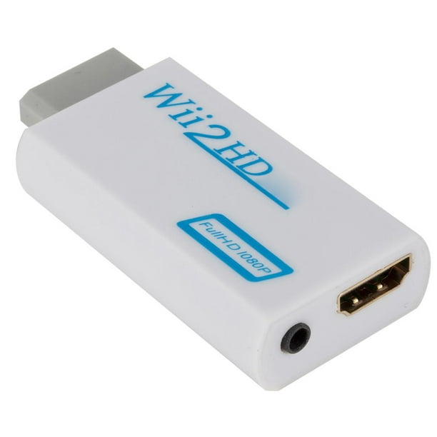 Convertidor compatible con WII a HDMI Full HD 1080P Adaptador Wii 2 3.5mm  (Negro) Ndcxsfigh