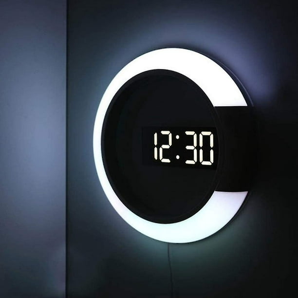 Reloj de pared LED, control remoto creativo, reloj digital, hueco M Rojo  Verde