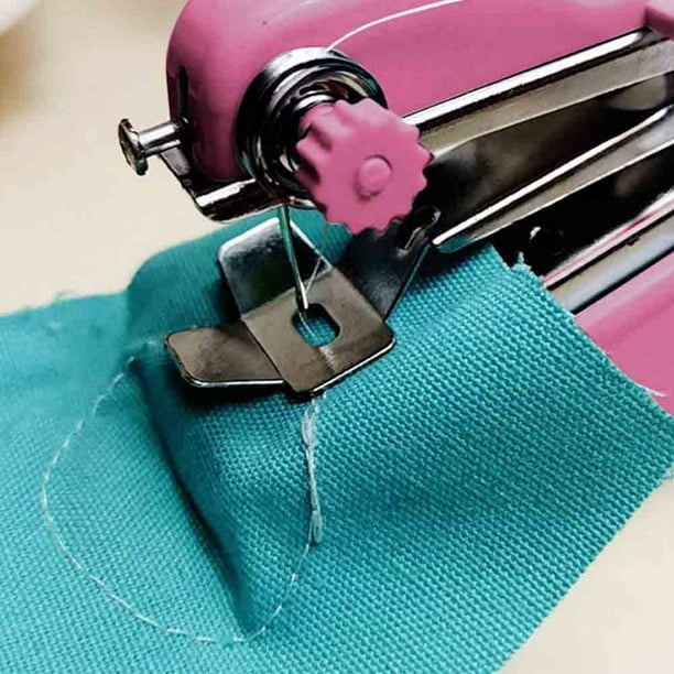  Mini máquina de coser manual de mano, máquina de coser portátil  de mano, cortinas de tela, costura manual inalámbrica, herramienta para el  hogar, ropa, manualidades, uso en el hogar y viajes