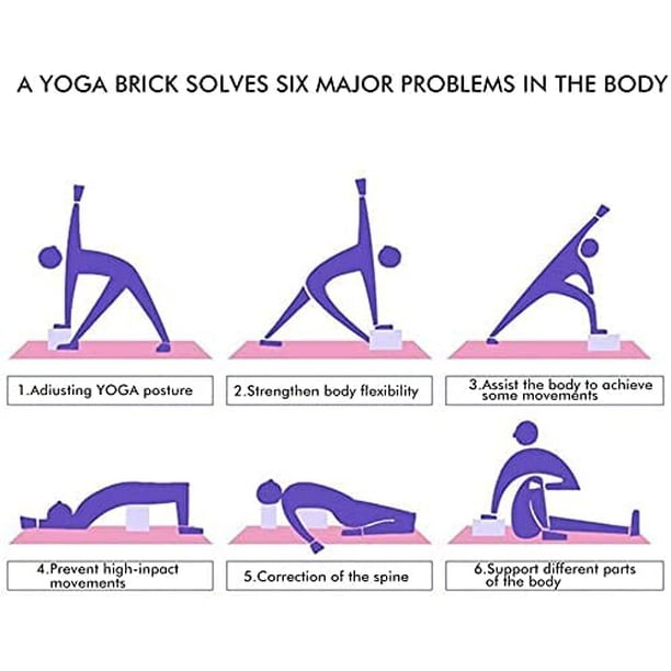  Mind Reader Bloque de yoga (juego de 2) bloques de espuma EVA  de alta densidad con superficie antideslizante para yoga, pilates,  meditación, soporta posturas profundas, mejora la fuerza y ayuda al