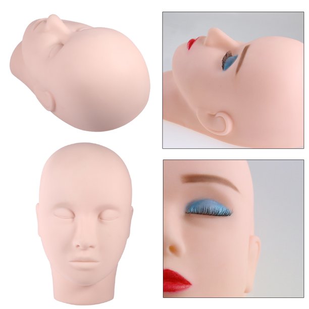 Cabeza Maniqui Goma Para Practica Maquillaje Pestanas Dummy Head