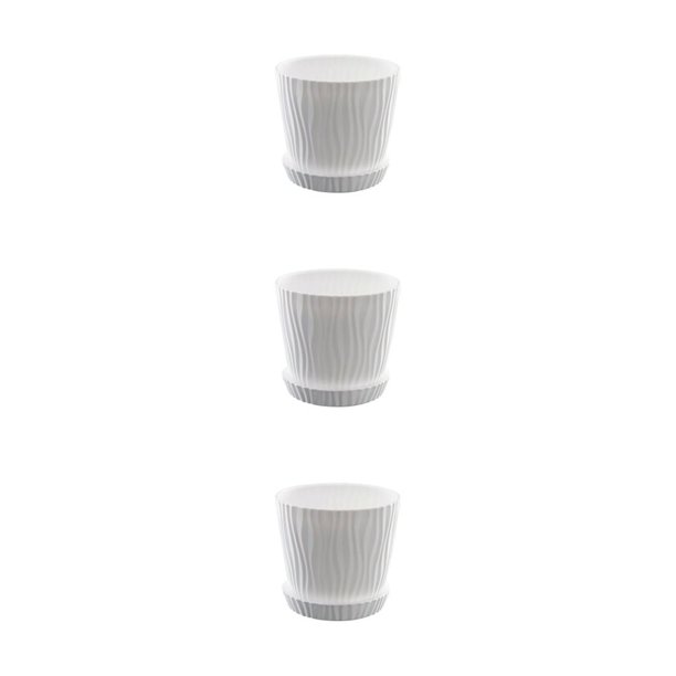 Ounissouiy Macetas ligeras y portátiles para macetas decorativas de interior  y exterior, maceta para bonsái, maceta blanca S + bandeja S blanco Olla  S+bandeja S 2Conjunto