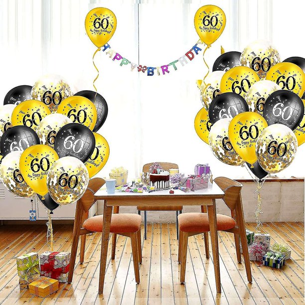 30 globos de 60 años, 12 , decorados para la celebración del 60