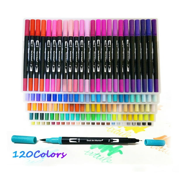 Bolígrafos de pincel de acuarela, bolígrafo de pincel real, 30 marcadores  de pintura de acuarela con puntas de pincel de nailon flexible para