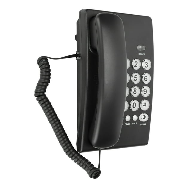  JFDKDH teléfono con botón con cable y cable inalámbrico para  teléfono/teléfono fijo digital inalámbrico fijo para el hogar, oficina,  teléfono de la base de la máquina de fijo, negro, dos juegos