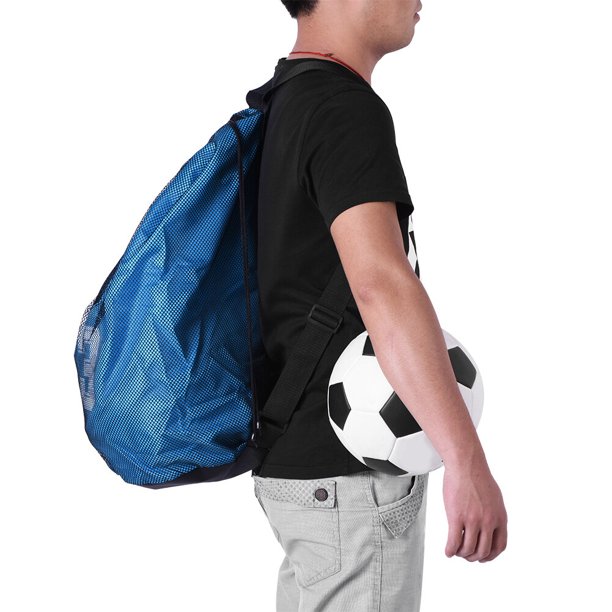 Bolsa de fútbol con cordón para niños, mochila de baloncesto plegable,  bolsa de gimnasio, mochila, bolsa de deporte con bolsa de red de pelota  desmontable, adecuada para voleibol, béisbol, yoga, gris ER