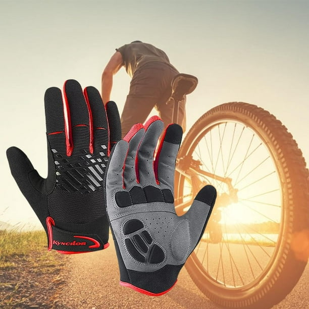 1 par de guantes gruesos a prueba de golpes de completo para bicicleta,  bicicleta de carretera de mo Macarena Guantes de bicicleta