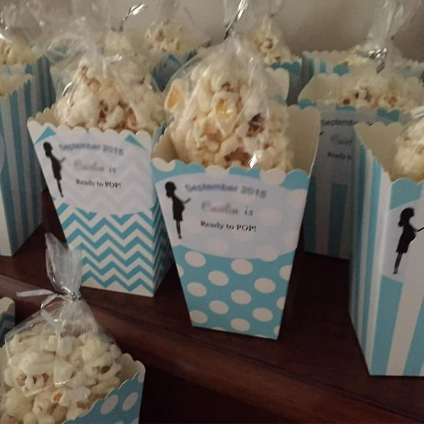 Cajas de palomitas de maíz, 36 unidades, recipientes de cartón para dulces  para salas de cine pequeñas y recuerdos de boda, color negro