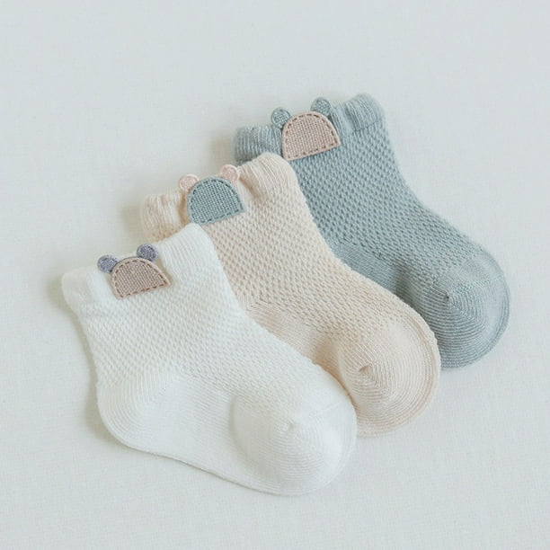 3 pares/lote de calcetines para recién nacidos, estampado a rayas, corona,  retazos, meias, algodón de primavera, suave, para niños pequeños, para el