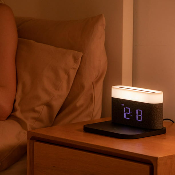 Reloj despertador digital con regulador de intensidad para dormitorio,  pantalla LED, radio FM, repetición, pantalla grande, multifuncional,  viajes