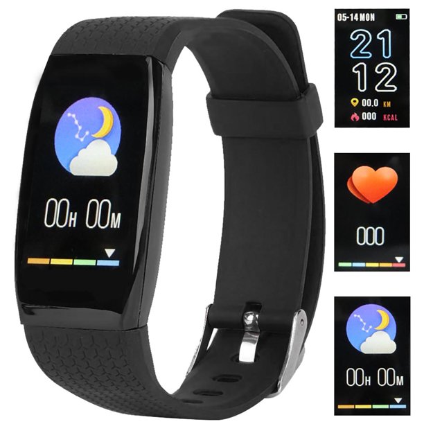 Pulsera deportiva inteligente Cuenta de pasos Reloj deportivo Frecuencia  cardíaca multifunción Temperatura corporalnegro YUNYI BRAND Deportes