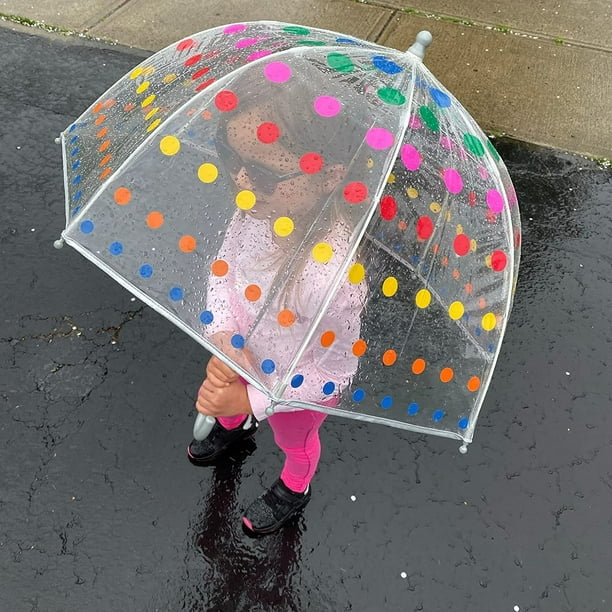  Paraguas transparente para niños con un mango de fácil