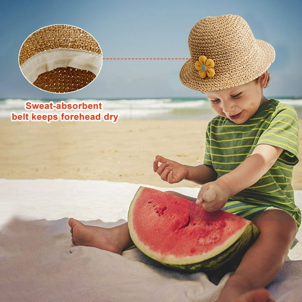 Sombrero de paja para bebés Sombrero de playa para bebés Gafas de sol para  bebés Sombrero