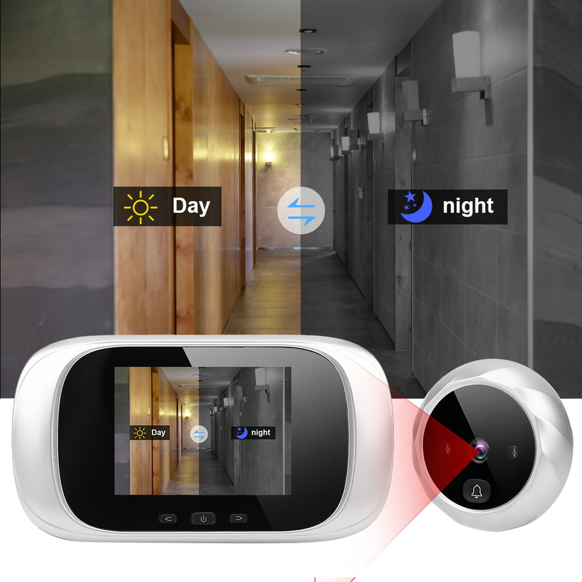 Visor de puerta, digital HD funciona con pilas, mirilla, puerta de entrada  de apartamento, puerta de entrada para el hogar