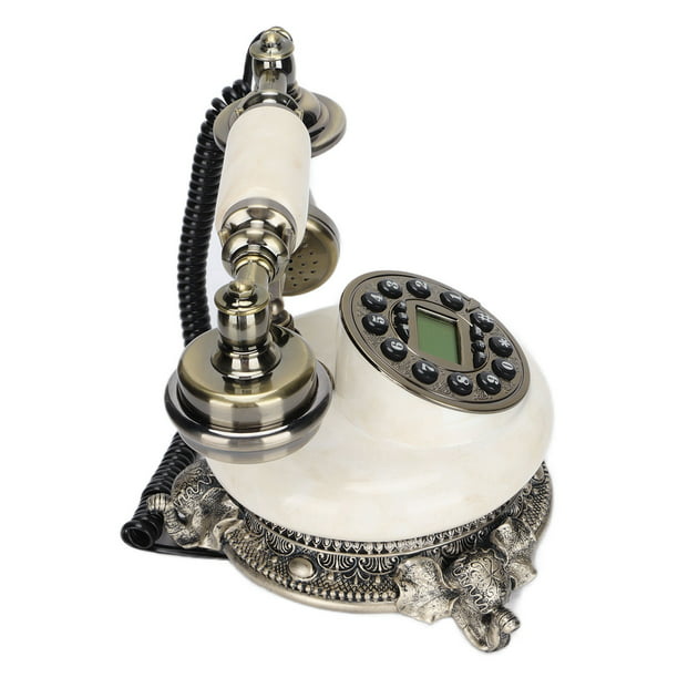 Teléfono Fijo Vintage Teléfono Fijo con Cable de Marcación con Botones  Estilo Flores Retro para Oficina en Casa con FSK DTMF Almacenamiento de  Números Función de Rellamada