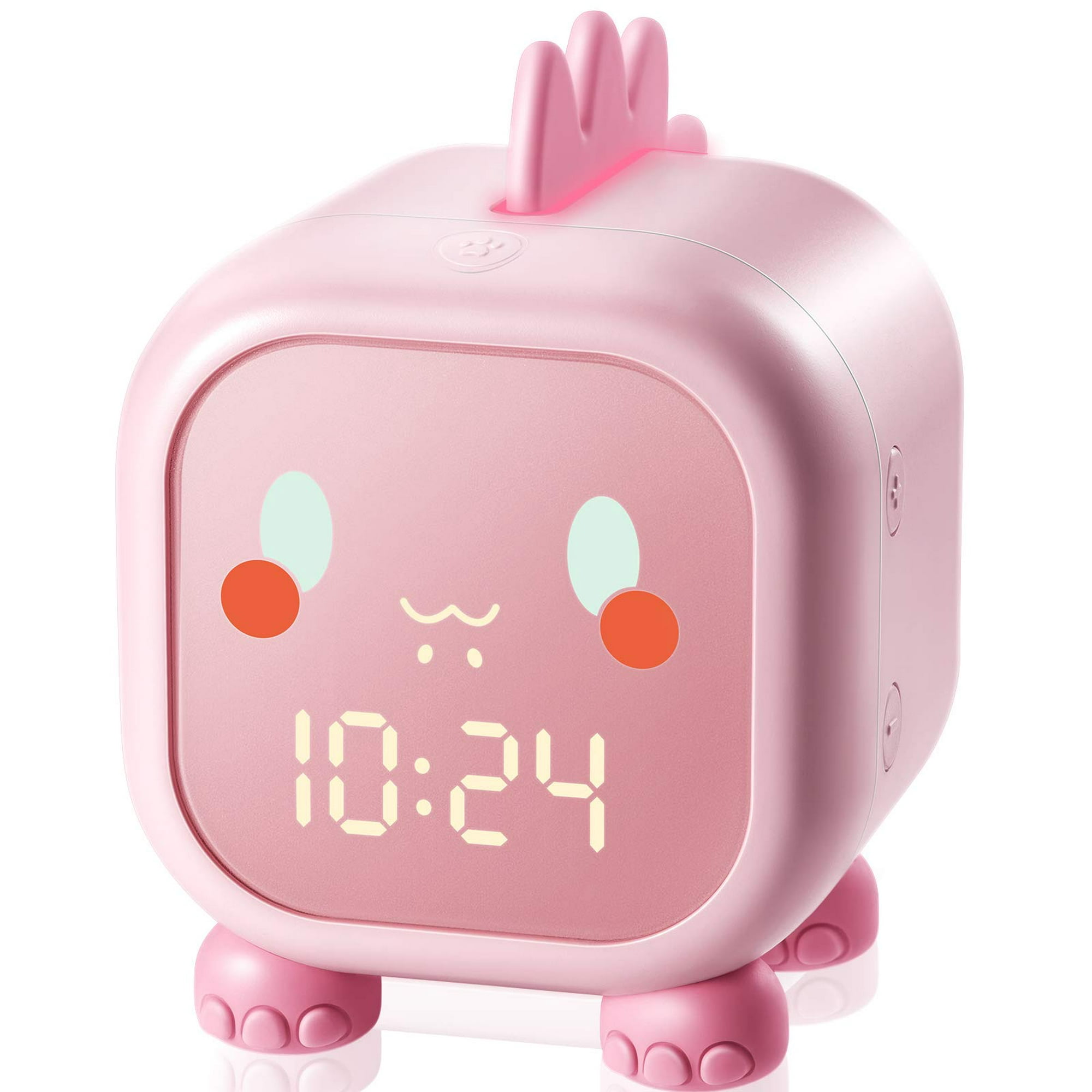 Reloj despertador para niños, reloj despertador digital para  niños, lindo reloj despertador de conejo para niñas, reloj despertador de  ruido blanco, luz nocturna con USB, reloj despertador infantil para  dormitorio de