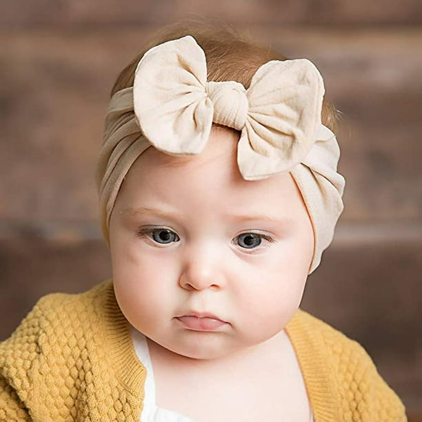 6 Pcs Lazos para bebe recién nacidas, Banda de pelo con diseño de lazos