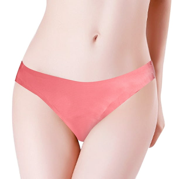 Gibobby Bikini elástico algodón Ropa interior hipster sin para mujer, bragas  invisibles, ropa interior de bikini elástica(Rojo，Talla única)