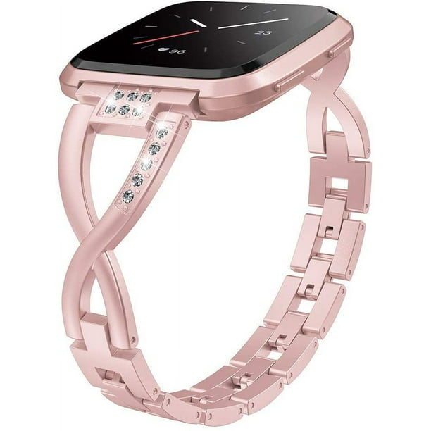 Fitbit Versa-pulsera de Metal para mujer, pulsera dorada, correa de reloj  Lite 2, 3, 4