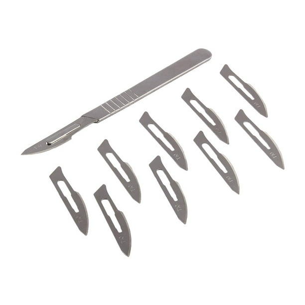 Herramientas de bisturí de hoja quirúrgica 10 Uds cuchillas de bisturí  quirúrgico de acero al carbono cincel herramienta médica PCB 1 mango  ANGGREK Otros