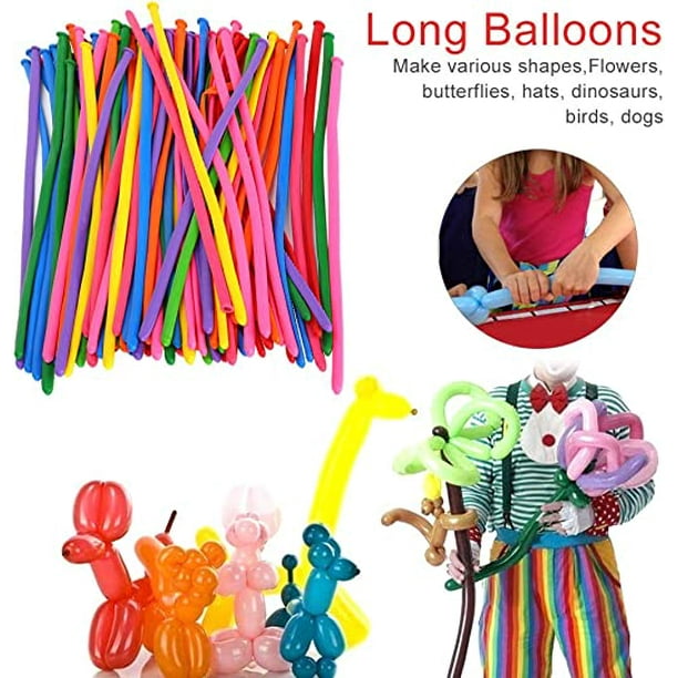 Globos mágicos de 100 Uds., globos largos de látex de colores, globos de  modelado de animales DIY para bodas, cumpleaños, decoración de fiestas Rojo  Verde