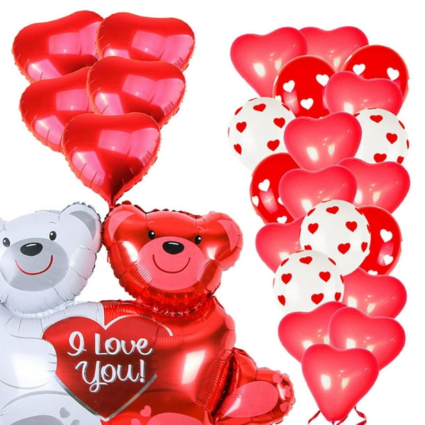 Decoración de globos de San Valentín Globos de corazón rojo Globos de papel  A Yuyangstore Globos de San Valentín