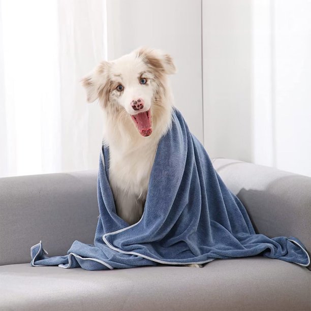 Toalla De Baño Para Perros De Secado Rápido Con Bolsillos