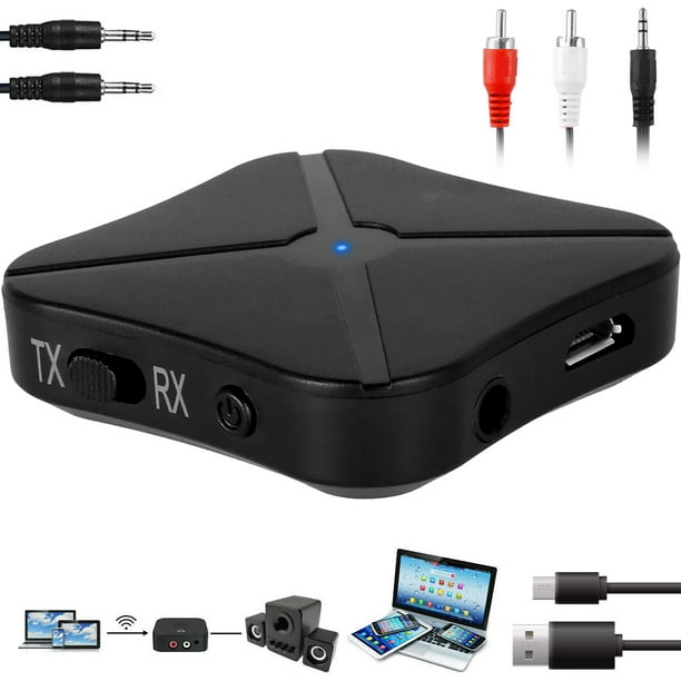 HIFI Bluetooth Wireless Audio 4.2 Transmisor Receptor Adaptador de audio  Bluetooth inalámbrico 3.5mm AUX RCA Salida estéreo para TV MP3 PC  Reproductor de CD Tabletas y estéreo para automóvil