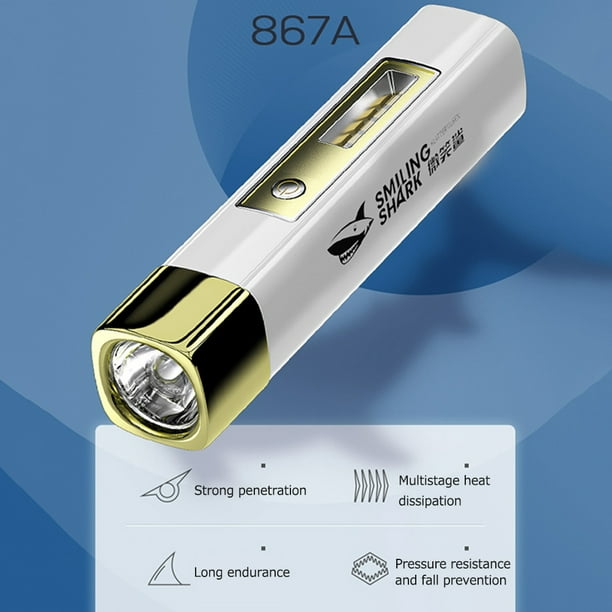 Mini linterna LED recargable linterna portátil de carga USB Banco