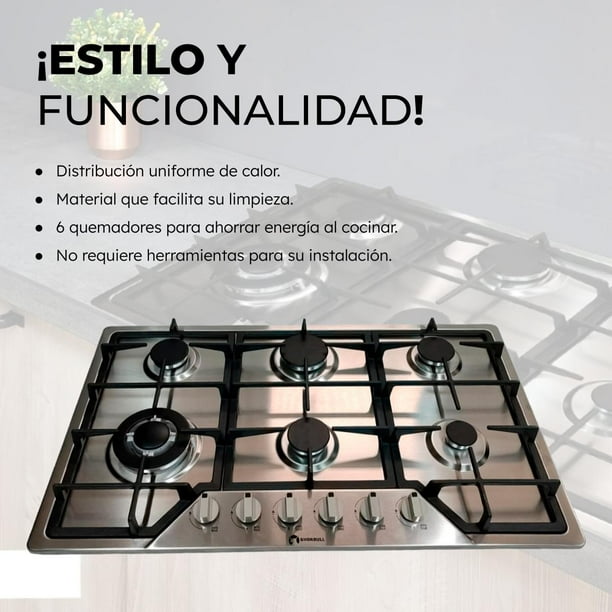 Parrilla Estufa 6 Quemadores Gas Lp Natural Hogar Electrica