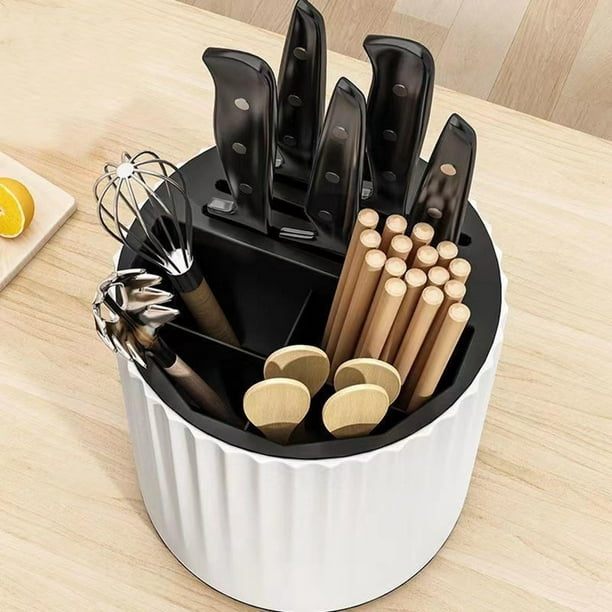  NelyBet Organizador de cubiertos, cubiertos, utensilios de  cocina y cubiertos para tenedores, cucharas, cuchillos, perfecto para  encimera de cocina, color negro : Hogar y Cocina