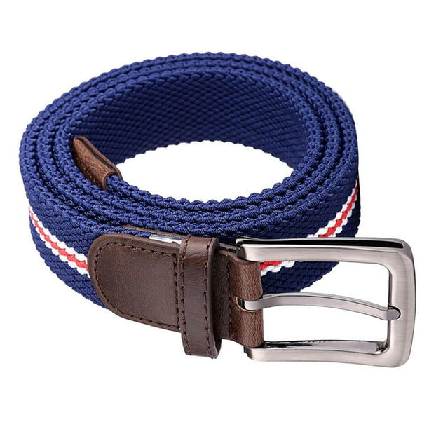 Cinturón elástico para hombre y mujer, correa de cuero genuino, tejido de  lona elástica, accesorio de ocio de alta calidad - AliExpress