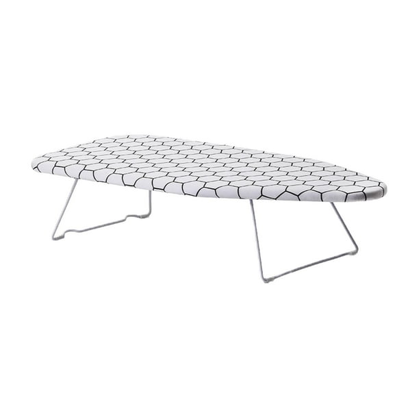 STORAGE MANIAC Tabla de planchar de mesa con soporte para planchar, marco  de hierro y cubierta metálica plateada para un planchado más rápido, color