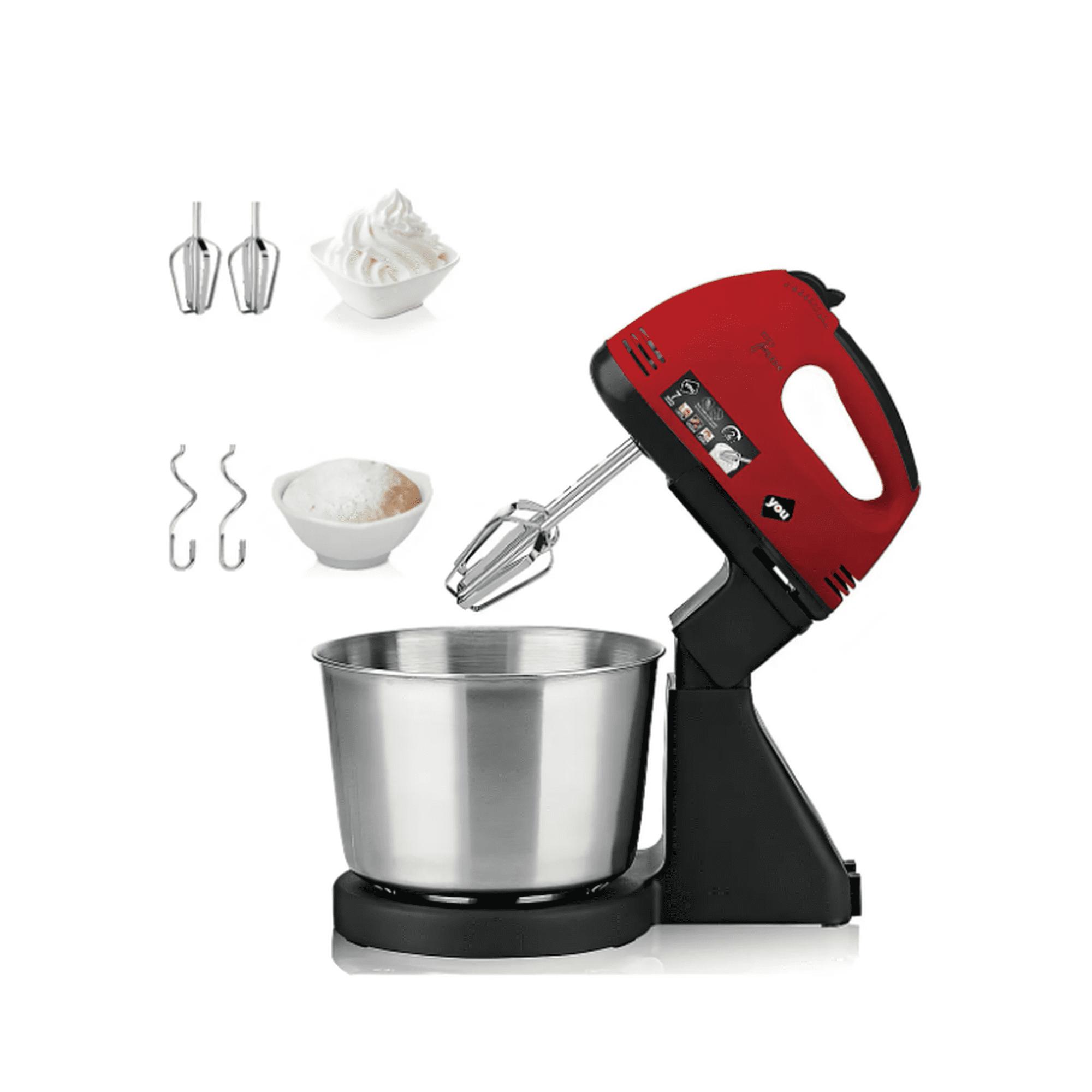 Batidora de pedestal y mano color rojo