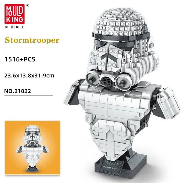 Bloques de construcción de Star Wars, Stormtrooper, Darth Vader, bustos  mandalorianos, bloques ensamblados, juguetes, figura, modelo 3D para  regalos de navidad