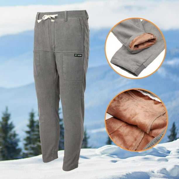 Pantalón trekking invierno 6 bolsillos gris para hombre 