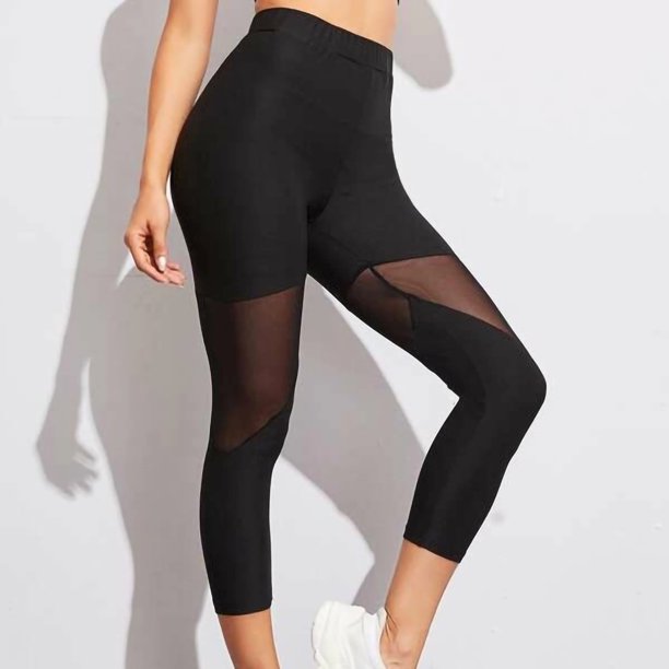 Gibobby Yoga leggings Pantalones de cintura de malla para mujer, mallas  elásticas altas, capris depo Gibobby