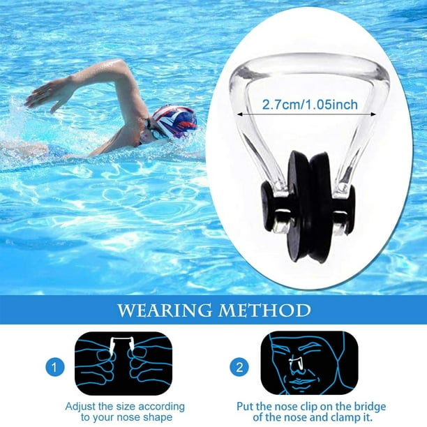 PAREKS Pinza Nasal para natación - Protector tapón Nariz Gel sílice  Resistente al Agua - Tapones Clip Nariz natación Silicona para Adultos  niños