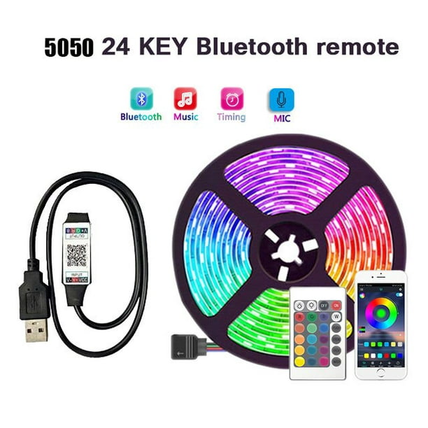 Tira de luces Led RGB con Bluetooth, cinta Flexible de diodo, 5050