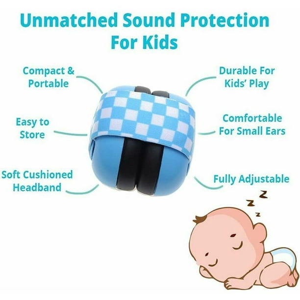 Orejeras para bebés, Auriculares antiruido para niños Auriculares con  protección auditiva para bebés Plegables Ajustables Cómoda protección  contra el ruido para bebés de 3 meses a 2 años （1 pieza）
