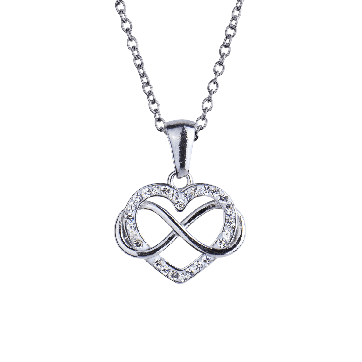 CONILOK Collana Cuore Infinito In Argento 925 Con Zircone Cubico, Donna, Catena 45 Cm, Regalo Per Fidanzata E Mamma