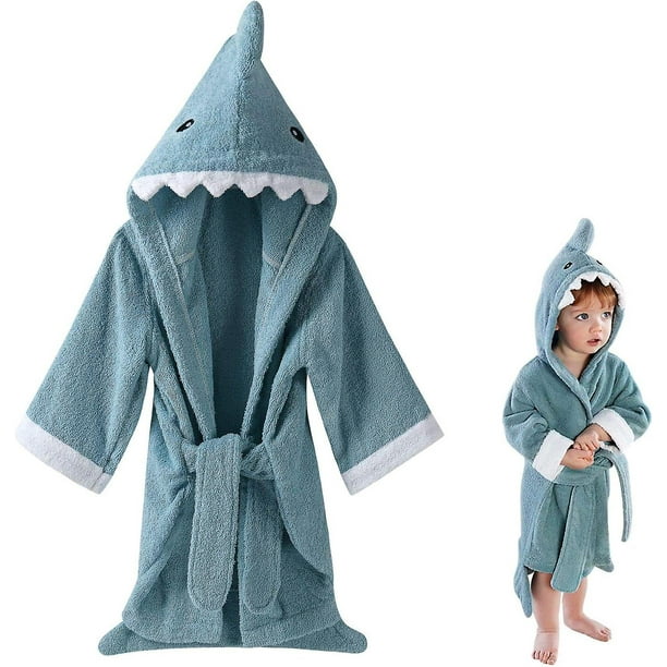 Beige Albornoz con capucha para bebés y niños pequeños, albornoz con  capucha, toalla con capucha linda, talla única, tiburón azul YONGSHENG  8390613352521
