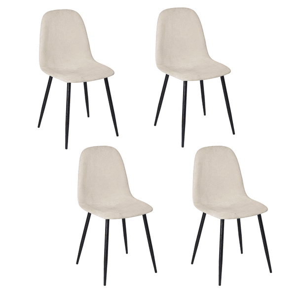 Set 4 sillas de comedor plegable Fang color beige