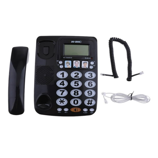 Teléfonos con cable para personas mayores Teléfono fijo 9 con memoria de un  toque de marcación rápida Teléfono de imagen Teléfonos de escritorio