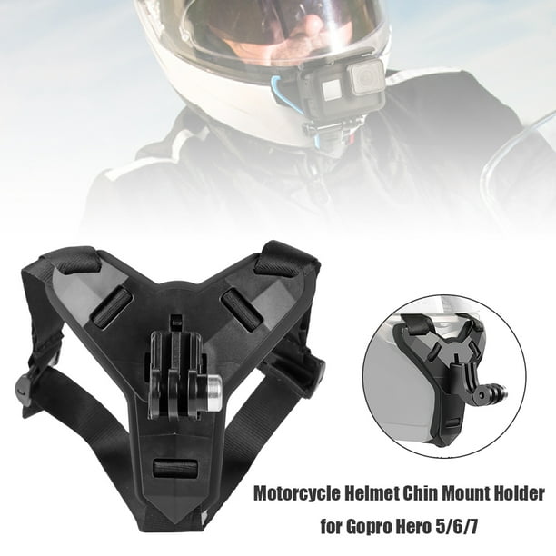 Casco de motocicleta Soporte de soporte de barbilla para Gopro Hero 7 8 9  10 Soporte de cara completa negro para accesorios de cámara de acción Yi  Dji