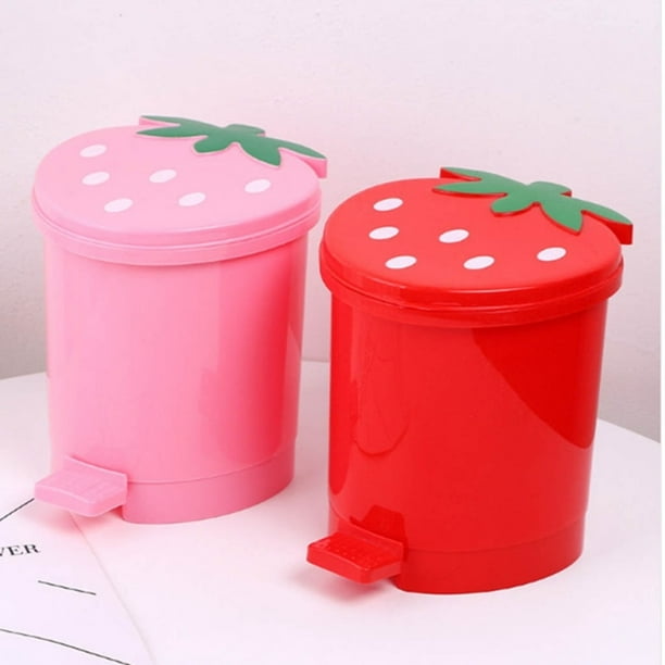 Cubo de basura Cubo de basura Mini Lindo Escritorio pequeño Residuos de  fresa Papelera de escritorio XianweiShao 8390611328627