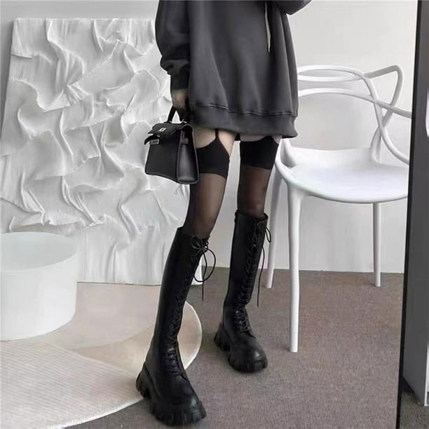 Calcetines cómodos para mujer, 5 pares de calcetines cortos ultrafinos  transparentes de nailon transparente, calcetines de vestir (negro, talla  única)